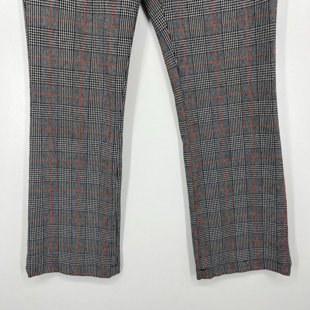 Free People Pants Women's Size 4 Gray Plaid Straight Leg Flat Front - Picture 3 of 10